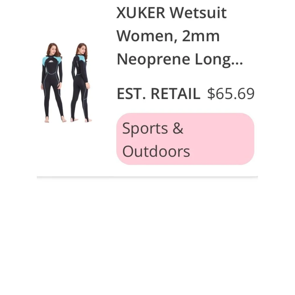 XUKER Wetsuit Women XL Black Teal Excellent 2mm Neoprene Full Body Long Sleeve